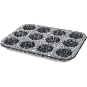 Salter BW070381EU7 Megastone 12 Cup Muffin Pan Large Baking Tray, Cake Tin, Non-Stick Coating, PFOA-Free, Oven Safe, Long-Lasting Bakeware, Strong & Durable Carbon Steel Salter BW070381EU7 Megastone 12 Cup Muffin Pan Large Baking Tray, Cake Tin, Non-Stick Coating, PFOA-Free, Oven Safe, Long-Lasting Bakeware, Strong & Durable Carbon Steel