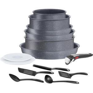 Tefal Ingenio L7669902 14-Piece Cookware Set, Induction, Non-Stick Coating, Stackable, Dishwasher-Safe, Pans and Pans Made in France, Natural On Tefal Ingenio L7669902 14-Piece Cookware Set, Induction, Non-Stick Coating, Stackable, Dishwasher-Safe, Pans and Pans Made in France, Natural On