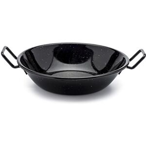 Zinel 4502 Pan Kadai/Wok with Handles, Enamel, Black/White Dots, 22cm Zinel 4502 Pan Kadai/Wok with Handles, Enamel, Black/White Dots, 22cm