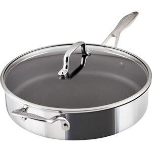 Circulon Scratch Defense 30cm Saute Pan with Lid: Non Stick Stainless Steel Saute Pan with Helper Handle and Glass Lid, All Hob Suitable Circulon Scratch Defense 30cm Saute Pan with Lid: Non Stick Stainless Steel Saute Pan with Helper Handle and Glass Lid, All Hob Suitable