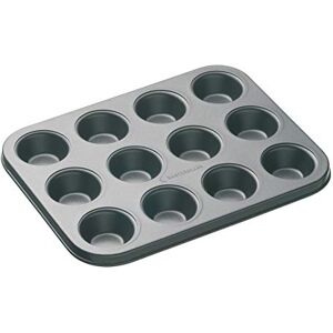 MasterClass Mini Muffin Tin with PFOA Non Stick, Robust 1 mm Thick Carbon Steel, 12 Hole Cupcake/Canape Maker, Grey, 26 x 20cm MasterClass Mini Muffin Tin with PFOA Non Stick, Robust 1 mm Thick Carbon Steel, 12 Hole Cupcake/Canape Maker, Grey, 26 x 20cm