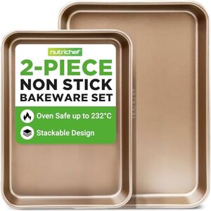 Nutrichef 2-Piece Baking Sheets - Nonstick, Oven Safe, Metal Nutrichef 2-Piece Baking Sheets - Nonstick, Oven Safe, Metal