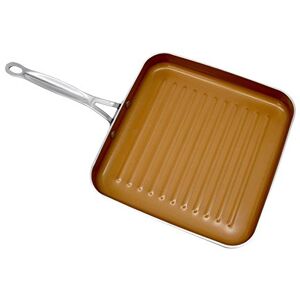 Gotham Steel Grill Pan - 10.5 Inch Square Aluminum Grill Pan with Nonstick Surface, Sear Ridges and Stainless Steel Handle, Dishwasher and Oven Safe Gotham Steel Grill Pan - 10.5 Inch Square Aluminum Grill Pan with Nonstick Surface, Sear Ridges and Stainless Steel Handle, Dishwasher and Oven Safe