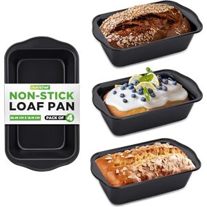 Nutrichef Loaf Tin for Baking 4-Pack, 2lb Nonstick Banana Bread Tin Pan, Rectangular Small Bread Tray, Cake Loaf Tins Pans with Grip Handles, Heavy Duty Carbon Steel Bakeware, 29.5 x 15 x 6.5 cm Nutrichef Loaf Tin for Baking 4-Pack, 2lb Nonstick Banana Bread Tin Pan, Rectangular Small Bread Tray, Cake Loaf Tins Pans with Grip Handles, Heavy Duty Carbon Steel Bakeware, 29.5 x 15 x 6.5 cm