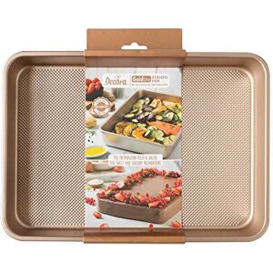 Decora , 0070103 Gold Line Rectangular Baking Mould 34.7 x 24.5 x 5.5 cm, Ideal for Making Baked Goods, Robust Non-Stick Metal Decora , 0070103 Gold Line Rectangular Baking Mould 34.7 x 24.5 x 5.5 cm, Ideal for Making Baked Goods, Robust Non-Stick Metal