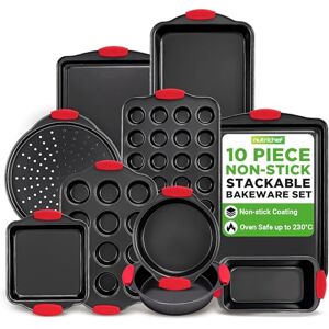 NutriChef Black Non-Stick Carbon Steel Bakeware Set 10-Piece NutriChef Black Non-Stick Carbon Steel Bakeware Set 10-Piece