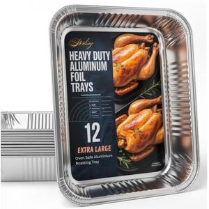 STERLING PRODUCTS Sterling Deep Aluminium Foil Roasting Trays 46cm Large Christmas Turkey Roasters & Catering Oven Pans Pack of 3 STERLING PRODUCTS Sterling Deep Aluminium Foil Roasting Trays 46cm Large Christmas Turkey Roasters & Catering Oven Pans Pack of 3