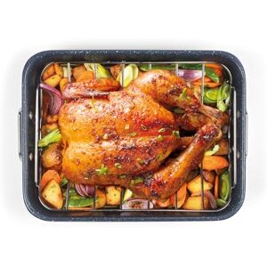 Russell Hobbs 34cm Roaster & Rack – Nightfall Stone Range, Easy-Clean Non-Stick Coating, Stainless Steel Rack, Carbon Steel Body, PFOA-Free, Oven Safe up to 220°C Russell Hobbs 34cm Roaster & Rack – Nightfall Stone Range, Easy-Clean Non-Stick Coating, Stainless Steel Rack, Carbon Steel Body, PFOA-Free, Oven Safe up to 220°C