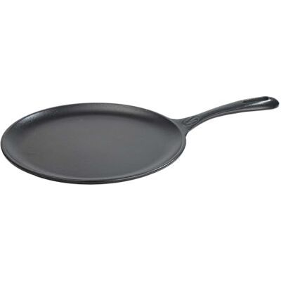 VICTORIA Tawa for Pizza, Crepe Pan Tortillas, Dosa Cast Iron Enamelled, Induction 26,6cm, Flat Skillet Griddle for Fire, Barbecue, Oven, Ceramic Hob, Gas, PTFE-Free Non-Toxic VICTORIA Tawa for Pizza, Crepe Pan Tortillas, Dosa Cast Iron Enamelled, Induction 26,6cm, Flat Skillet Griddle for Fire, Barbecue, Oven, Ceramic Hob, Gas, PTFE-Free Non-Toxic