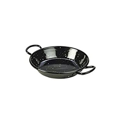 Genware NEV-E0212 Enamel Miniature Paella Pan, 12 cm, Black (Pack of 10) Genware NEV-E0212 Enamel Miniature Paella Pan, 12 cm, Black (Pack of 10)