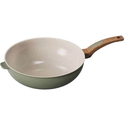 Cooksmart Signature 30cm Wok Pan – Cast Aluminium Non-Stick PFOA & PFAS Free Induction, Gas, & Electric Hob Compatible Dishwasher Safe Ergonomic Handle (Sage Green) Cooksmart Signature 30cm Wok Pan – Cast Aluminium Non-Stick PFOA & PFAS Free Induction, Gas, & Electric Hob Compatible Dishwasher Safe Ergonomic Handle (Sage Green)