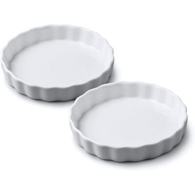 WM Bartleet & Sons 1750 WM Bartleet & Sons Round Flan Dish Set of 2, 13cm Porcelain Oven Safe Dishes White WM Bartleet & Sons 1750 WM Bartleet & Sons Round Flan Dish Set of 2, 13cm Porcelain Oven Safe Dishes White