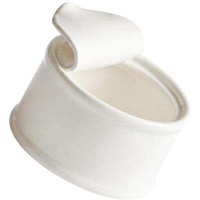 WOZOKI Microwave Oven Compatible Ceramic Bowl White Covered Ramekin with Can Shaped Lid for Steamed Custard, Dessert, Side Dishes, Home Use WOZOKI Microwave Oven Compatible Ceramic Bowl White Covered Ramekin with Can Shaped Lid for Steamed Custard, Dessert, Side Dishes, Home Use