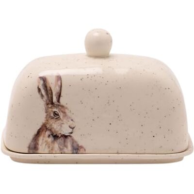 Widdop and Co Meg Hawkins Ceramic Country Hare Butter Dish 18 cm Widdop and Co Meg Hawkins Ceramic Country Hare Butter Dish 18 cm