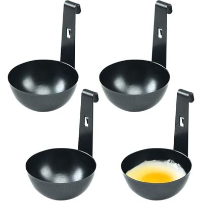 LELE LIFE Hanging Egg Poacher, Stainless Steel Poached Egg Cooker with Hook, Poached Egg Cups Egg Maker for Stovetop Fast Poaching Egg (4 Pack) LELE LIFE Hanging Egg Poacher, Stainless Steel Poached Egg Cooker with Hook, Poached Egg Cups Egg Maker for Stovetop Fast Poaching Egg (4 Pack)