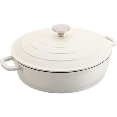 Commichef XR-L28CR 28cm Cast Aluminium Shallow Casserole Dish, Suitable for Oven and All Types of Hob, Perfect for Stews and Casseroles, Cream Commichef XR-L28CR 28cm Cast Aluminium Shallow Casserole Dish, Suitable for Oven and All Types of Hob, Perfect for Stews and Casseroles, Cream