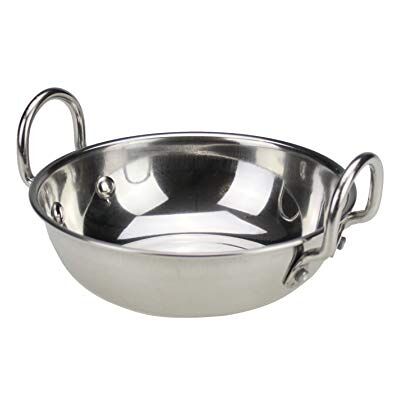 GK Global Kitchen Stainless Steel Balti Dish with Handles Indian Curry Serving Dish Bowl Stainless Steel Karahi Kadai Kadhai Deep Frying Cooking Serving Pot Pan Deep Curry Pan (1, 14.5cm /5.7") GK Global Kitchen Stainless Steel Balti Dish with Handles Indian Curry Serving Dish Bowl Stainless Steel Karahi Kadai Kadhai Deep Frying Cooking Serving Pot Pan Deep Curry Pan (1, 14.5cm /5.7")