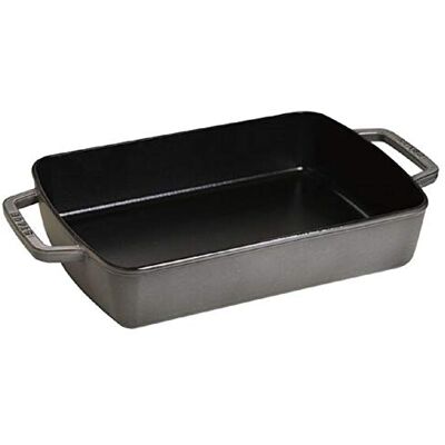 STAUB Cast Iron Roasting Pan 30 x 20 cm Graphite Grey STAUB Cast Iron Roasting Pan 30 x 20 cm Graphite Grey