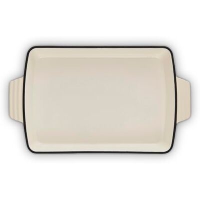 Barbary & Oak BO800258CRM Cast Iron Rectangular Roaster with Durable Enamel Interior, 39cm, Camembert Cream Barbary & Oak BO800258CRM Cast Iron Rectangular Roaster with Durable Enamel Interior, 39cm, Camembert Cream