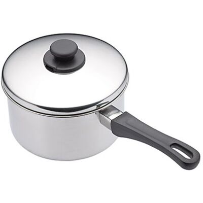 KitchenCraft Stainless Steel Extra Deep Saucepan with Lid and Heat-Resistant Handle, Induction Hob Safe Saucepan, 16cm KitchenCraft Stainless Steel Extra Deep Saucepan with Lid and Heat-Resistant Handle, Induction Hob Safe Saucepan, 16cm