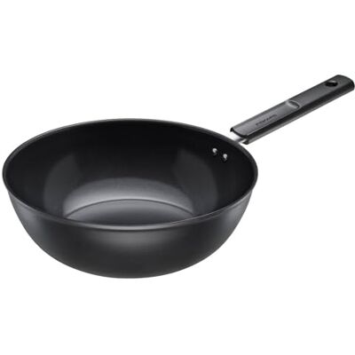 Fiskars wok pan, Hard Face, diameter 28 cm, capacity: 4.5 litres, suitable for all hobs, non-stick coating, scratch-resistant, aluminium/plastic, black, 1075523 Fiskars wok pan, Hard Face, diameter 28 cm, capacity: 4.5 litres, suitable for all hobs, non-stick coating, scratch-resistant, aluminium/plastic, black, 1075523