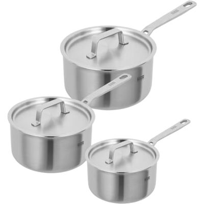 Kuhn Rikon 3-Piece Saucepan Set, Multi-Ply Pots with Stainless Steel Lids 16cm, 18cm & 20cm 5-Ply Pans Set, Drip-Free Pouring, Stay-Cool Handles, Induction, Oven & Dishwasher Safe Culinary Fiveply Kuhn Rikon 3-Piece Saucepan Set, Multi-Ply Pots with Stainless Steel Lids 16cm, 18cm & 20cm 5-Ply Pans Set, Drip-Free Pouring, Stay-Cool Handles, Induction, Oven & Dishwasher Safe Culinary Fiveply