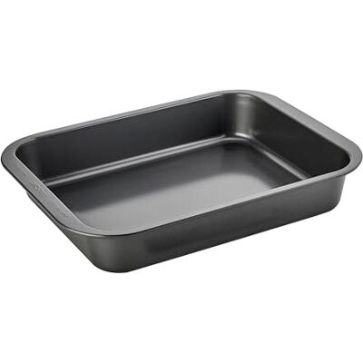 Wiltshire Easybake Deep Roasting Tray, Medium Pan Roaster for Meat, Vegetables Sunday Dinners, Tray Bakes, Non-Stick PFAS Free, Dishwasher Safe, Carbon Steel, Oven Safe, Even Cooking, 32x25x6cm, Grey Wiltshire Easybake Deep Roasting Tray, Medium Pan Roaster for Meat, Vegetables Sunday Dinners, Tray Bakes, Non-Stick PFAS Free, Dishwasher Safe, Carbon Steel, Oven Safe, Even Cooking, 32x25x6cm, Grey