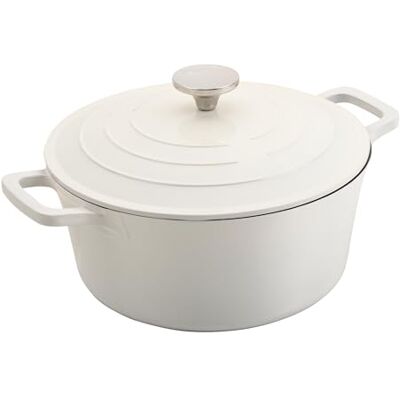 Commichef XR-728CR 28cm Cast Aluminium Round Casserole Dish, Suitable for Oven and All Types of Hob, Perfect for Stews and Casseroles, Cream Commichef XR-728CR 28cm Cast Aluminium Round Casserole Dish, Suitable for Oven and All Types of Hob, Perfect for Stews and Casseroles, Cream