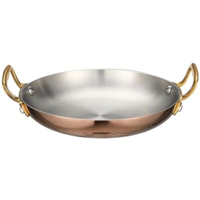 SPVRIKTE Round Spanish Paella Pan Pot with Dual Handle 8 Sizes Stainless Steel Frying Pan Cooking Skillet Cookware Seafood Lobster Plate Food Dish for Home Cooking Cookware Kitchen (Rose Gold,20CM) SPVRIKTE Round Spanish Paella Pan Pot with Dual Handle 8 Sizes Stainless Steel Frying Pan Cooking Skillet Cookware Seafood Lobster Plate Food Dish for Home Cooking Cookware Kitchen (Rose Gold,20CM)