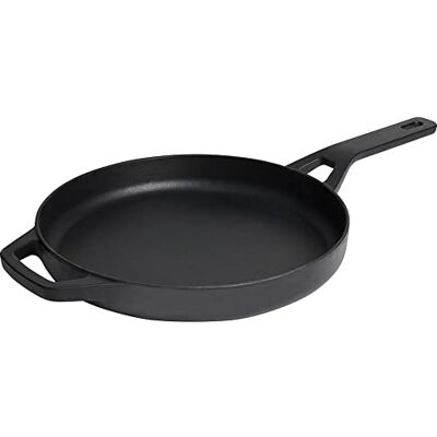 ProCook Cast Iron Skillet Pan Cooking Pan Induction Compatible Heavy Durable Enamelled Stylish Cast Iron 25 Year Guarantee (Matte Black, 26cm) ProCook Cast Iron Skillet Pan Cooking Pan Induction Compatible Heavy Durable Enamelled Stylish Cast Iron 25 Year Guarantee (Matte Black, 26cm)