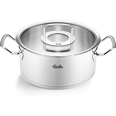 Fissler Original Profi Collection/Roasting Pot (Diameter 20 cm, 2.6 litres) Stainless Steel Cooking Pot with Glass Lid Induction Fissler Original Profi Collection/Roasting Pot (Diameter 20 cm, 2.6 litres) Stainless Steel Cooking Pot with Glass Lid Induction