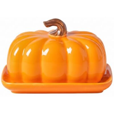 DAGLLGEW Ceramic Butter Dish with Lid, Halloween Pumpkin Butter Holder Orange Festive Pumpkin Shape, Ceramic, Multi-use Tray, Ideal For Halloween & Thanksgiving Meals DAGLLGEW Ceramic Butter Dish with Lid, Halloween Pumpkin Butter Holder Orange Festive Pumpkin Shape, Ceramic, Multi-use Tray, Ideal For Halloween & Thanksgiving Meals
