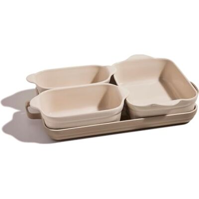 Our Place Bakeware Set 5-Piece Nonstick, Toxin-Free, Ceramic, Cast Aluminum Set with Oven Pan, Bakers, & Oven Mat Space-Saving Nesting Design Oven-Safe Bake, Roast, Griddle and More Steam Our Place Bakeware Set 5-Piece Nonstick, Toxin-Free, Ceramic, Cast Aluminum Set with Oven Pan, Bakers, & Oven Mat Space-Saving Nesting Design Oven-Safe Bake, Roast, Griddle and More Steam