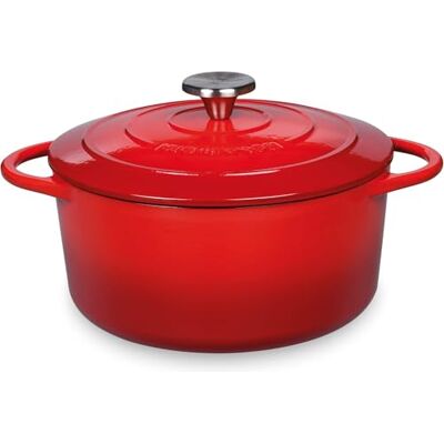 Kuchenprofi Red Cast Iron Dutch Oven - 22cm - Multifunctional Cooking Kuchenprofi Red Cast Iron Dutch Oven - 22cm - Multifunctional Cooking
