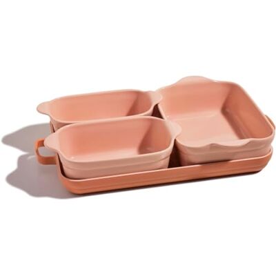 Our Place Bakeware Set 5-Piece Nonstick, Toxin-Free, Ceramic, Cast Aluminum Set with Oven Pan, Bakers, & Oven Mat Space-Saving Nesting Design Oven-Safe Bake, Roast, Griddle and More Spice Our Place Bakeware Set 5-Piece Nonstick, Toxin-Free, Ceramic, Cast Aluminum Set with Oven Pan, Bakers, & Oven Mat Space-Saving Nesting Design Oven-Safe Bake, Roast, Griddle and More Spice