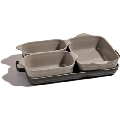 Our Place Bakeware Set 5-Piece Nonstick, Toxin-Free, Ceramic, Cast Aluminum Set with Oven Pan, Bakers, & Oven Mat Space-Saving Nesting Design Oven-Safe Bake, Roast, Griddle and More Char Our Place Bakeware Set 5-Piece Nonstick, Toxin-Free, Ceramic, Cast Aluminum Set with Oven Pan, Bakers, & Oven Mat Space-Saving Nesting Design Oven-Safe Bake, Roast, Griddle and More Char