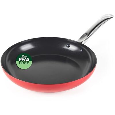 Russell Hobbs Riviera 28 cm Frying Pan – Ceramic Non-Stick Coating, PFAS-Free, Durable Pressed Aluminium, Oven Safe up to 220ºC, Induction Suitable, Pancake, Egg, Omelette, Stir-Fry, Healthy Cooking Russell Hobbs Riviera 28 cm Frying Pan – Ceramic Non-Stick Coating, PFAS-Free, Durable Pressed Aluminium, Oven Safe up to 220ºC, Induction Suitable, Pancake, Egg, Omelette, Stir-Fry, Healthy Cooking
