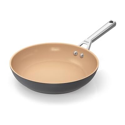 Ninja Extended Life 24cm Ceramic Frying Pan, Non-Stick (No PFAS, PFOA, Lead or Cadmium), Induction Compatible, Oven Safe Up to 285°C, Terracotta and Grey, CW90024EUI Ninja Extended Life 24cm Ceramic Frying Pan, Non-Stick (No PFAS, PFOA, Lead or Cadmium), Induction Compatible, Oven Safe Up to 285°C, Terracotta and Grey, CW90024EUI
