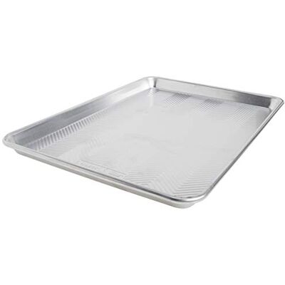 Nordic Ware Prism Half Sheet, Aluminium Baking Sheet with Improved Airflow, Premium Bakeware Made in The USA, Silver, L: 16.3" x W: 11.3" x H: 1 Nordic Ware Prism Half Sheet, Aluminium Baking Sheet with Improved Airflow, Premium Bakeware Made in The USA, Silver, L: 16.3" x W: 11.3" x H: 1