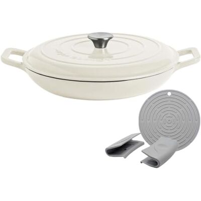 Argon Tableware - 2.3L Cast Iron Shallow Casserole Dish Argon Tableware - 2.3L Cast Iron Shallow Casserole Dish