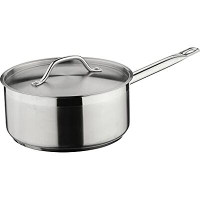 Commichef Plus Superior Blend Stainless Steel Saucepan & Lid, Strong Corrosion Resistance, 18cm Diameter, 2.7L,Silver,XSL-18 Commichef Plus Superior Blend Stainless Steel Saucepan & Lid, Strong Corrosion Resistance, 18cm Diameter, 2.7L,Silver,XSL-18