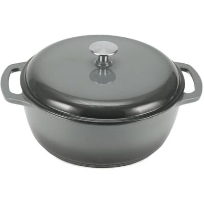 Basics SX-75QTH Gray Enameled Cast Iron Dutch Oven - 6.9L Basics SX-75QTH Gray Enameled Cast Iron Dutch Oven - 6.9L