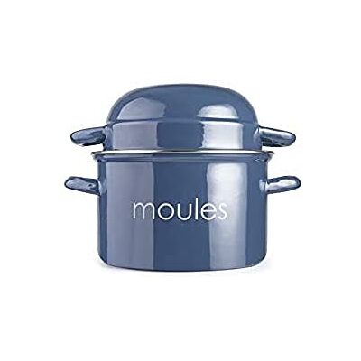 IBILI Mussels Pot, Petrol, 18 cm, Enamelled Steel, Suitable for Induction Hobs IBILI Mussels Pot, Petrol, 18 cm, Enamelled Steel, Suitable for Induction Hobs
