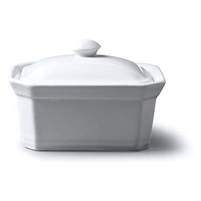 WM Bartleet & Sons White Porcelain Butter Dish - 14cm WM Bartleet & Sons White Porcelain Butter Dish - 14cm