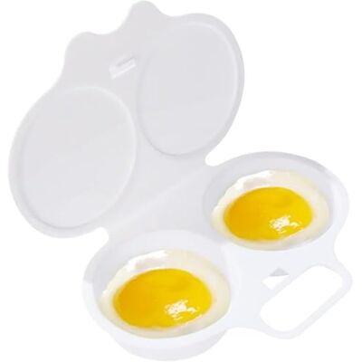 JIzian Egg Poacher, Microwave Egg Boiler Poacher, 2 Cavity Nonstick Poached Egg Maker With Lid, Egg Poacher Microwave Egg Cooker, Double Drain Poached Egg Cups Egg Poachers JIzian Egg Poacher, Microwave Egg Boiler Poacher, 2 Cavity Nonstick Poached Egg Maker With Lid, Egg Poacher Microwave Egg Cooker, Double Drain Poached Egg Cups Egg Poachers