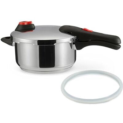 Amazon Basics Stainless Steel Pressure Cooker, 4 litres, Silver Amazon Basics Stainless Steel Pressure Cooker, 4 litres, Silver