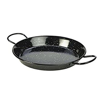 Genware NEV-E0226 Enamel Paella Pan, 26 cm, Black (Pack of 6) Genware NEV-E0226 Enamel Paella Pan, 26 cm, Black (Pack of 6)