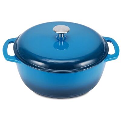 Amazon Basics Cast Iron Enamelled Round Dutch Oven - 7L - Cookware Amazon Basics Cast Iron Enamelled Round Dutch Oven - 7L - Cookware