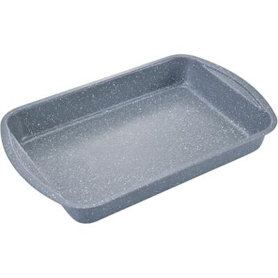 apollo THE HOUSEWARES BRAND Roasting Oven Tray, Roast Meat or Vegetables, Tin For Sunday Dinner, Carbon Steel with Non-stick Granite Stone Effect Coating, Home Cooking, Easy Clean, 38.5x24.5x5cm, Grey apollo THE HOUSEWARES BRAND Roasting Oven Tray, Roast Meat or Vegetables, Tin For Sunday Dinner, Carbon Steel with Non-stick Granite Stone Effect Coating, Home Cooking, Easy Clean, 38.5x24.5x5cm, Grey