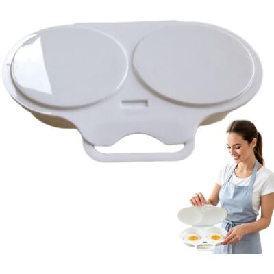 CareUplift Cufryna Microwave Egg Cooker, Cufryna Microwave Egg Poacher, 2 Cavity Nonstick Poached Egg Maker With Lid, BPA Free, Microwave Omelette Maker CareUplift Cufryna Microwave Egg Cooker, Cufryna Microwave Egg Poacher, 2 Cavity Nonstick Poached Egg Maker With Lid, BPA Free, Microwave Omelette Maker